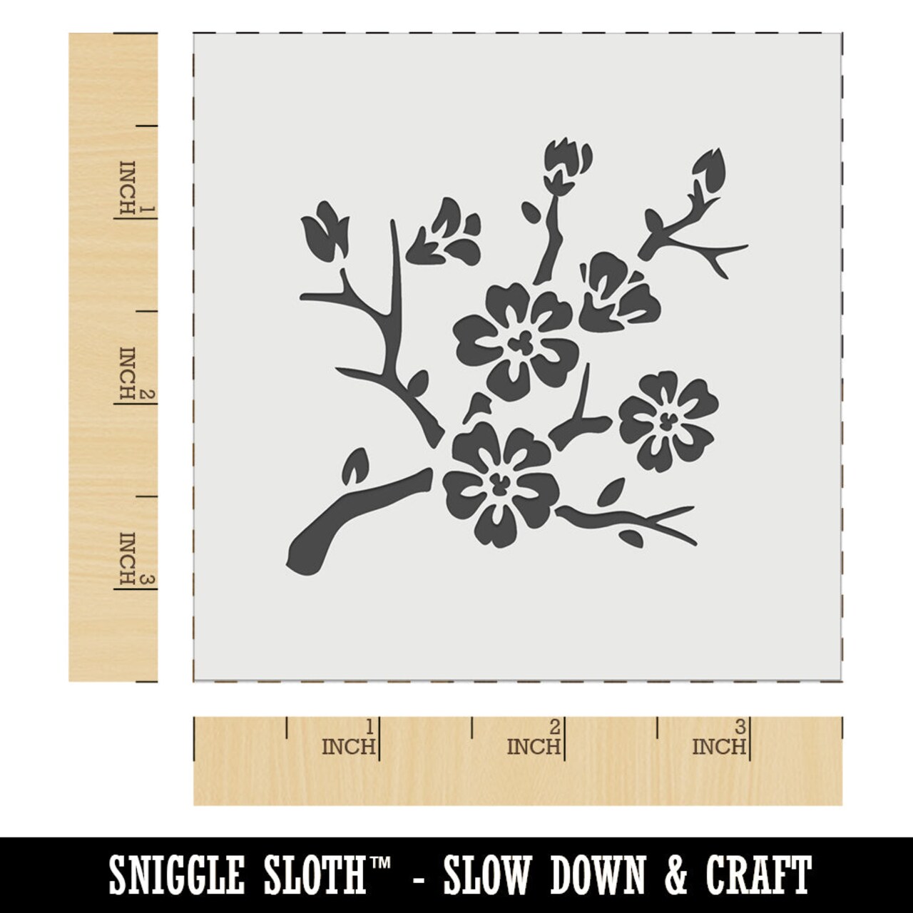 Cherry Blossom Sakura Floral Flower Bud Branch Wall Cookie DIY Craft Reusable Stencil